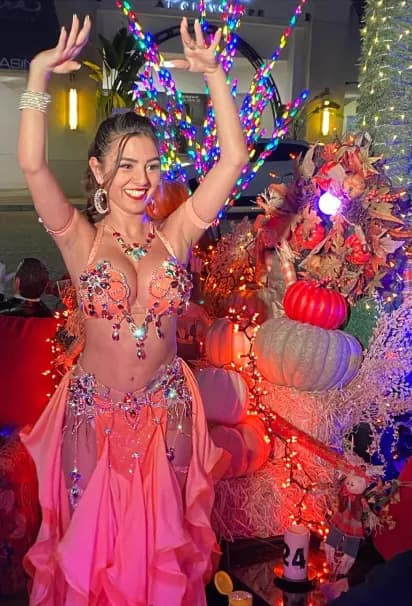 Belly dancer performing at Reef Hookah & Grill